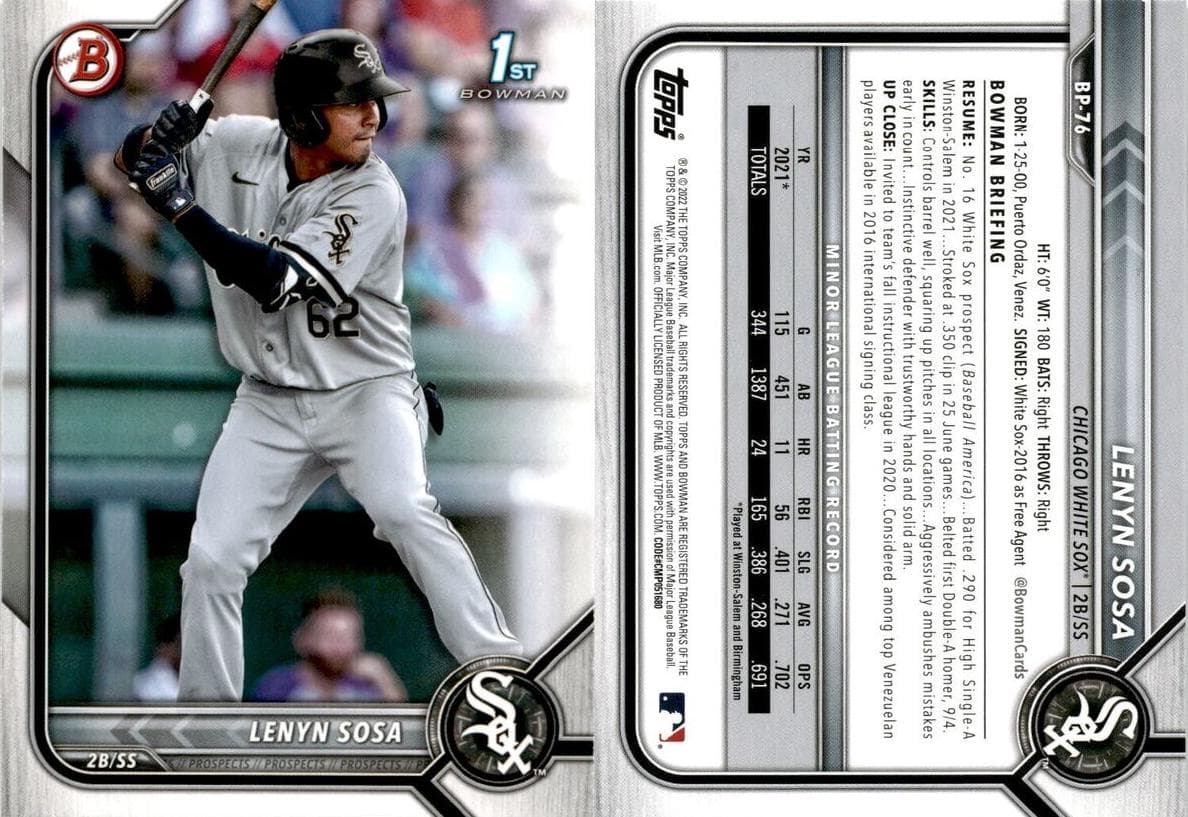 Lenyn Sosa 2022 bowman Bowman