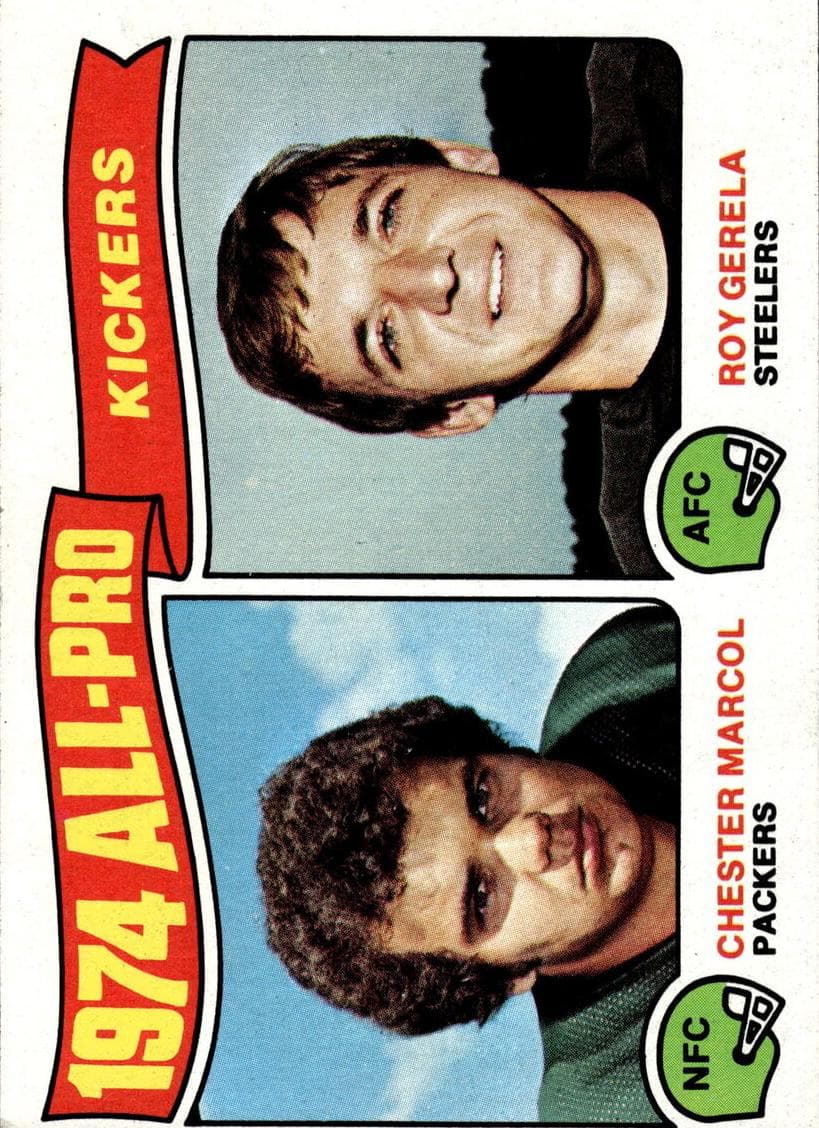 1974 NFL Scoring Leaders (Chester Marcol / Roy Gerela) 1975 topps