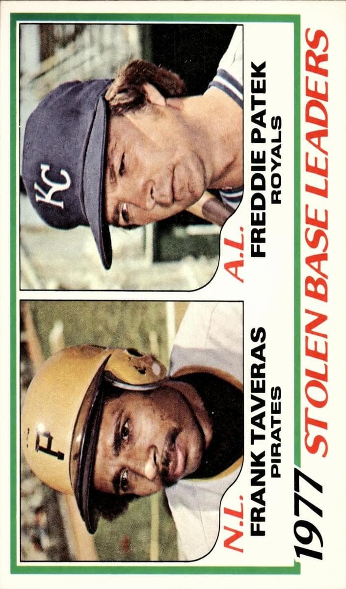 1977 Stolen Base Leaders (Frank Taveras / Freddie Patek) 1978 topps