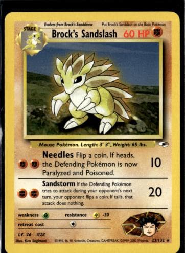 Brock's Sandslash trading card