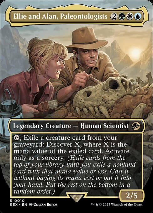 Ellie and Alan, Paleontologists 2023 Magic: The Gathering Jurassic World Borderless