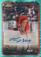 Bo Nix 2024 topps Topps Chrome Rookie Auto