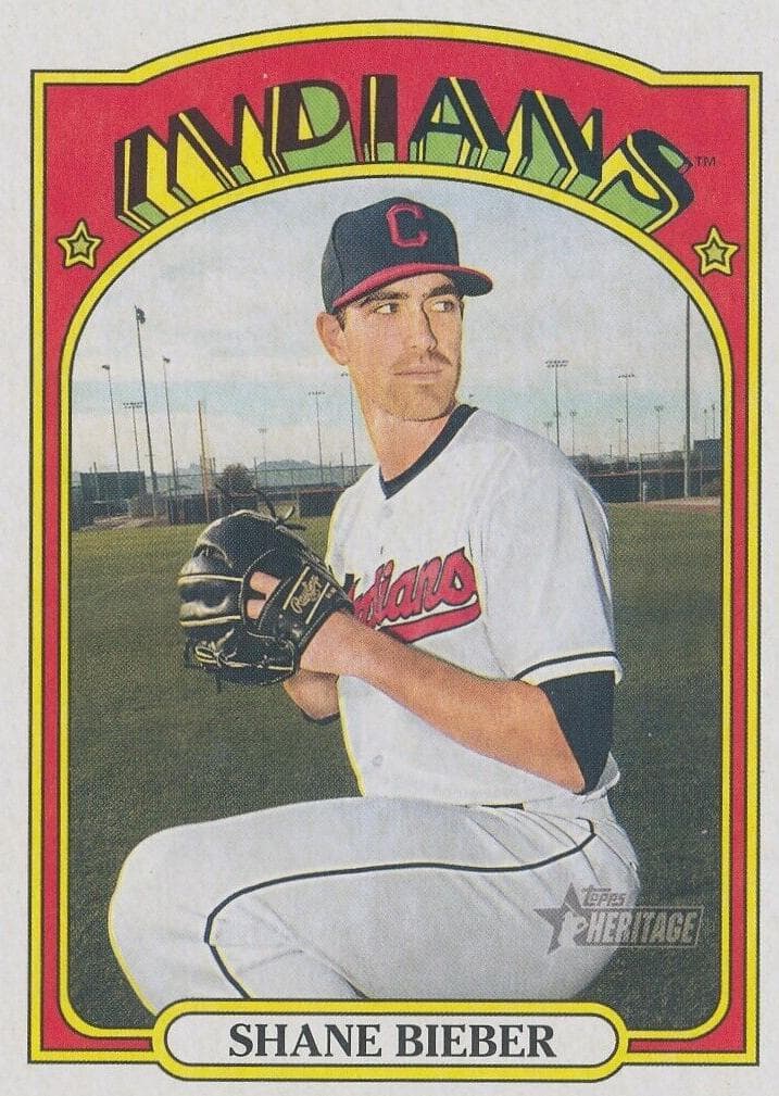 Shane Bieber 2021 topps Topps Heritage