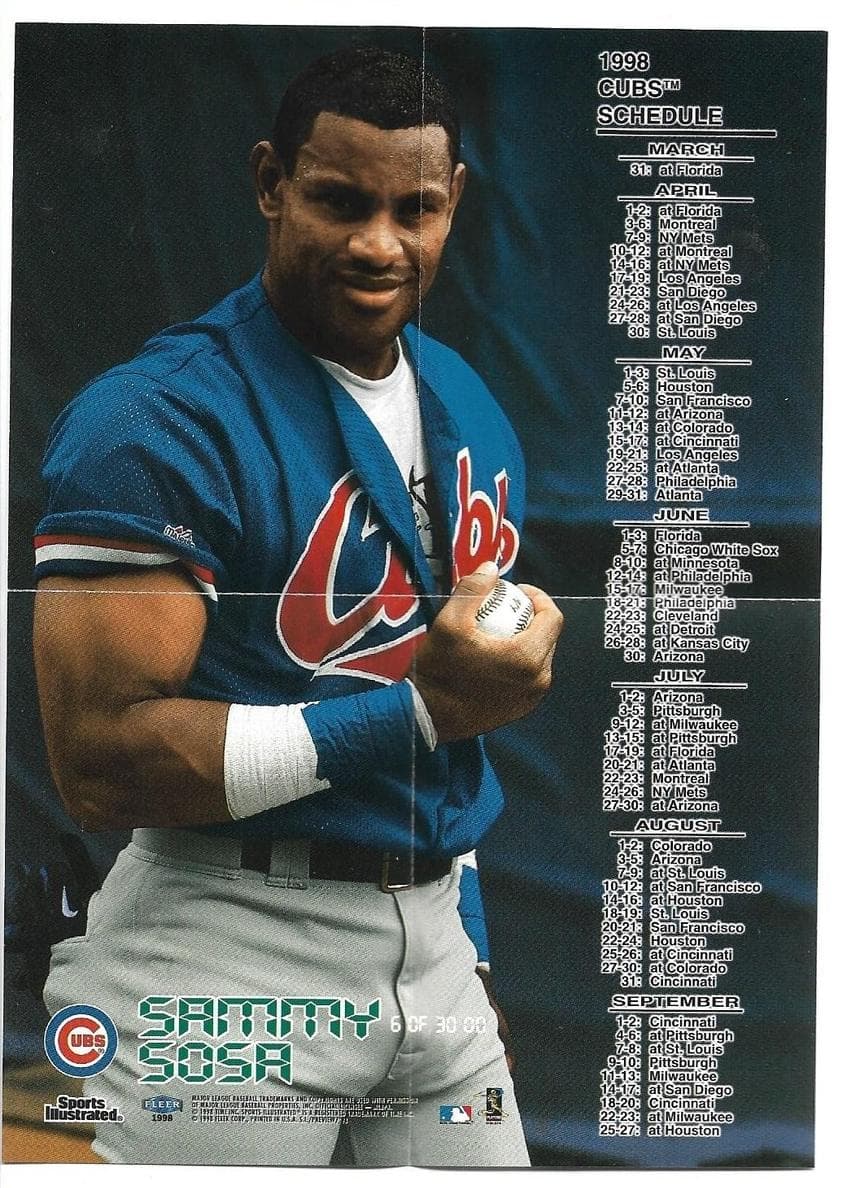 Sammy Sosa 1998 fleer Sports Illustrated