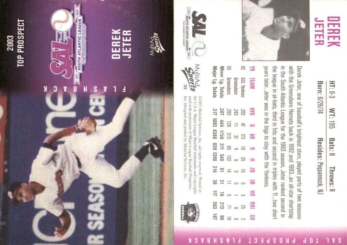 Derek Jeter 2003 leaf