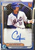 Cristopher Larez 2024 bowman Bowman Chrome Prospect Auto - Speckle Refractor (1st)