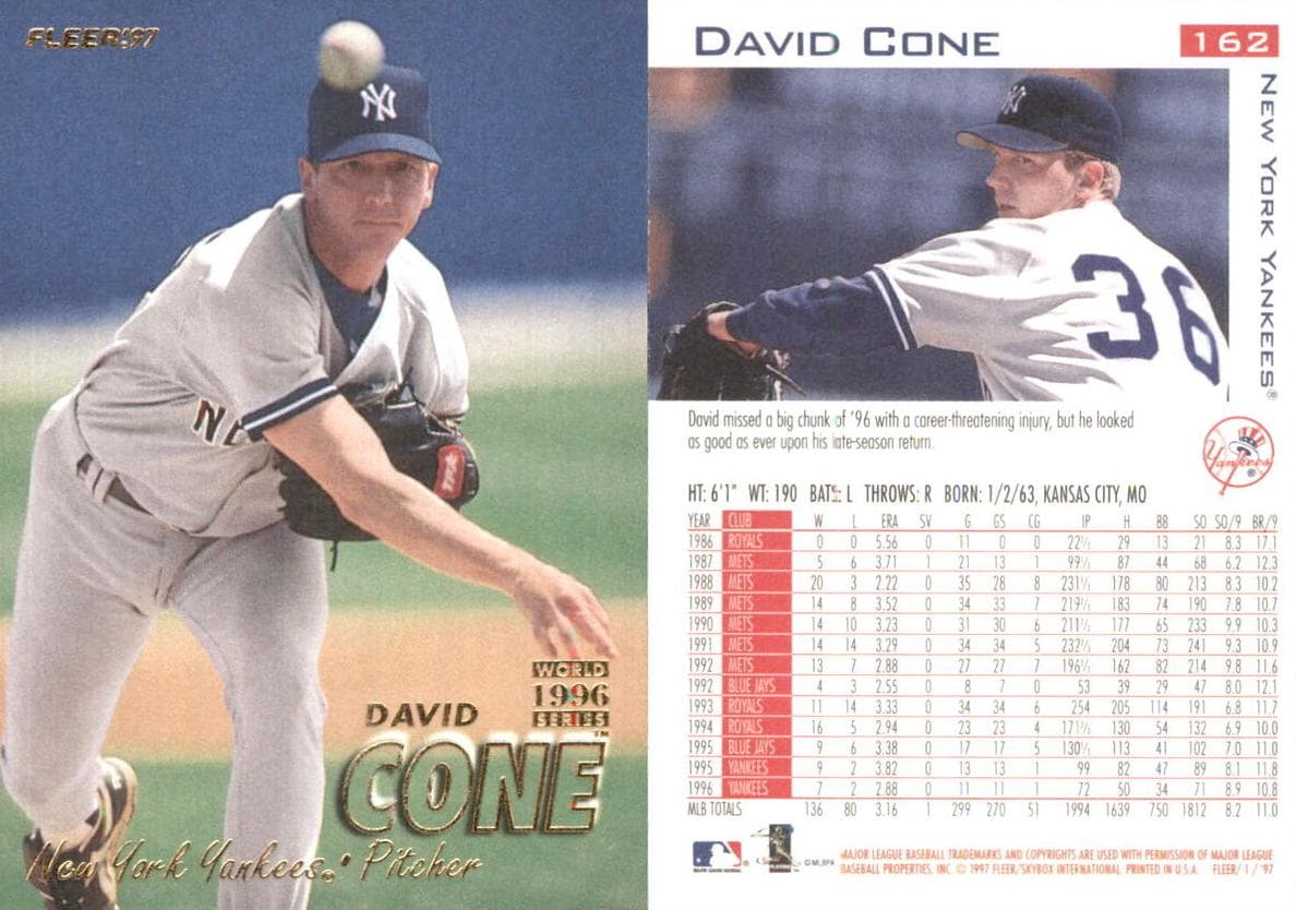 David Cone 1997 fleer Fleer
