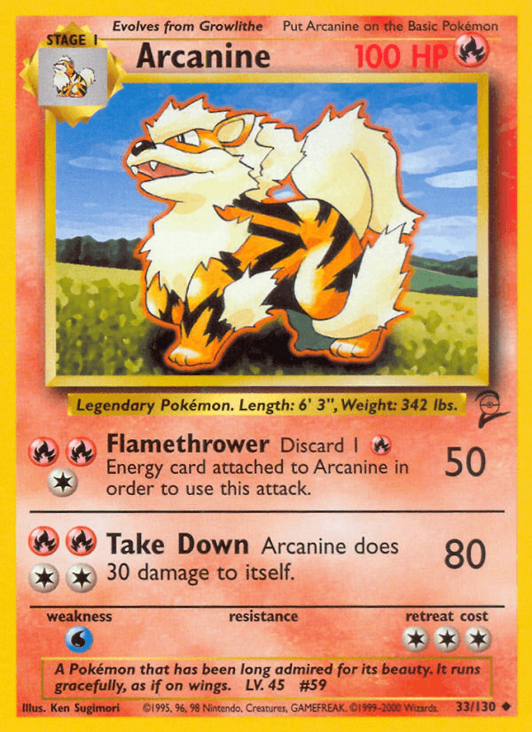 Arcanine 2000 Pokemon Base Set 2