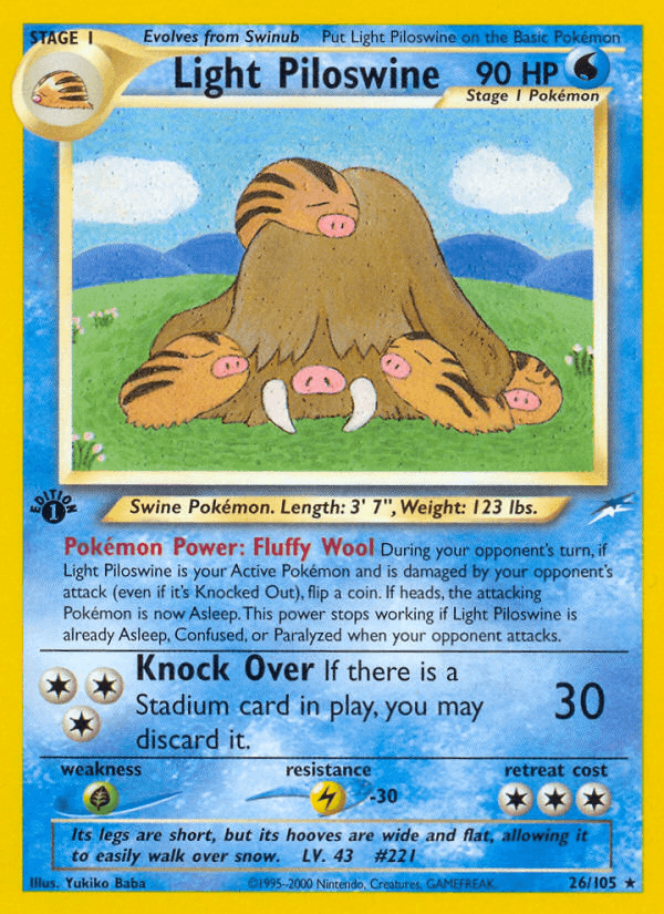 Light Piloswine 2002 Pokemon Neo Destiny