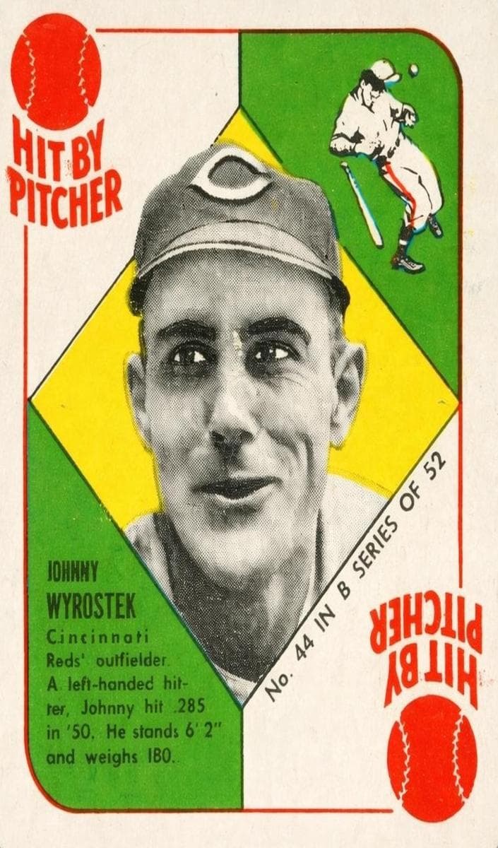 Johnny Wyrostek 1951 topps Topps Blue Backs