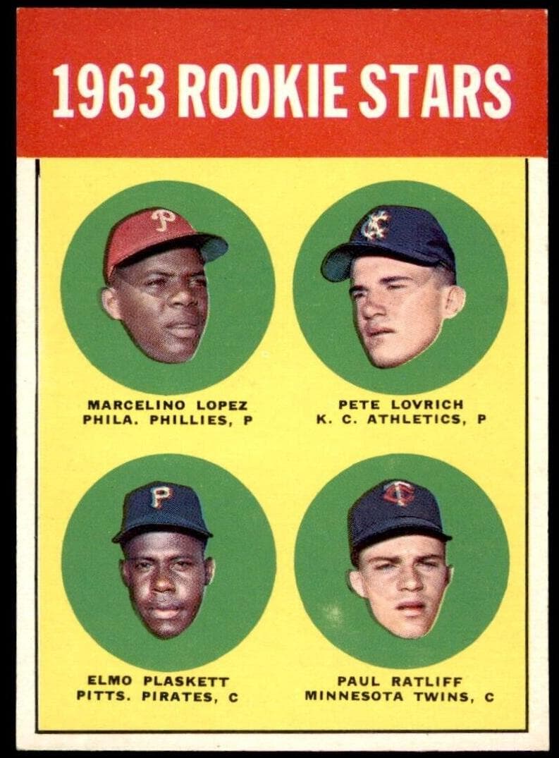 1963 Rookie Stars (Marcelino Lopez / Pete Lovrich / Elmo Plaskett / Paul Ratliff) #549