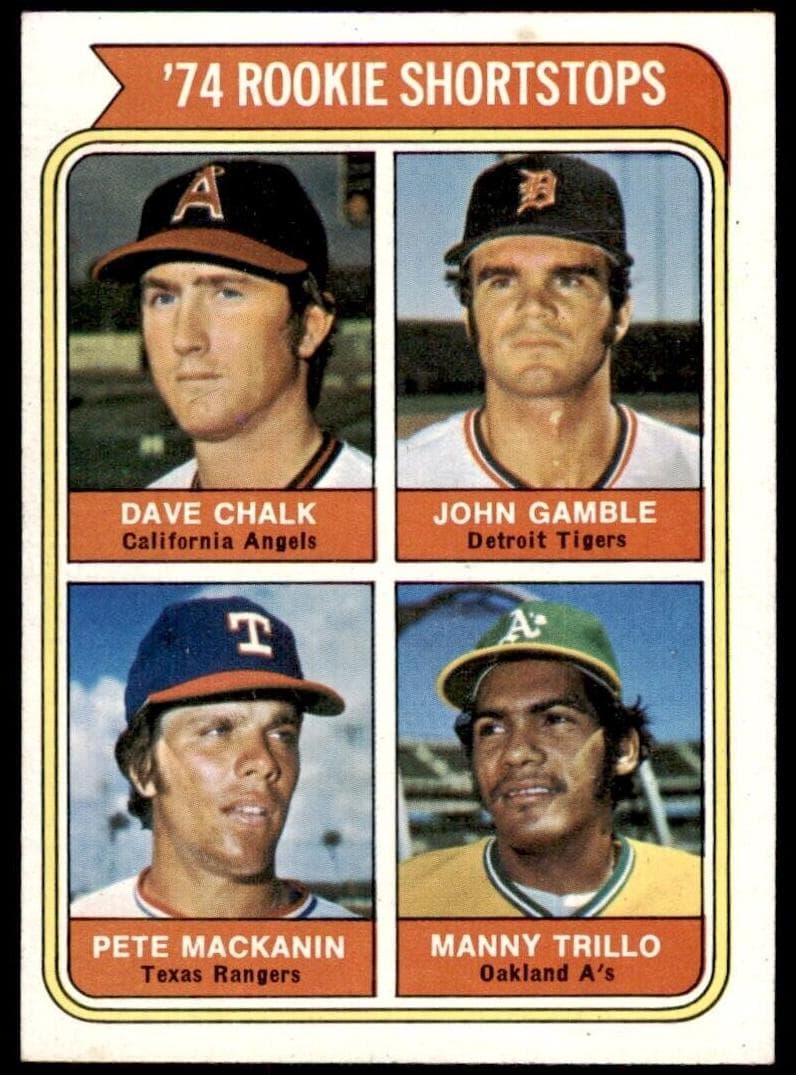 1974 Rookie Shortstops (Dave Chalk / John Gamble / Pete Mackanin / Manny Trillo) #597