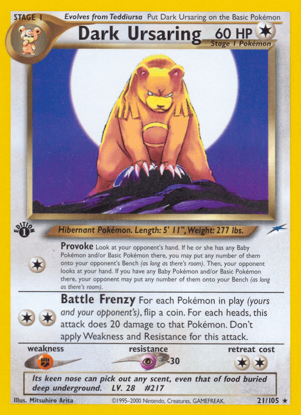 Dark Ursaring 2002 Pokemon Neo Destiny