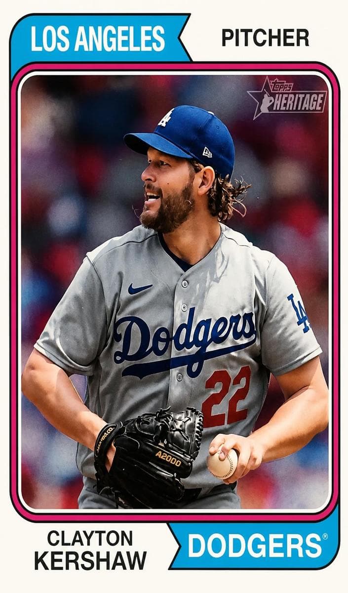 Clayton Kershaw 2023 topps Topps Heritage