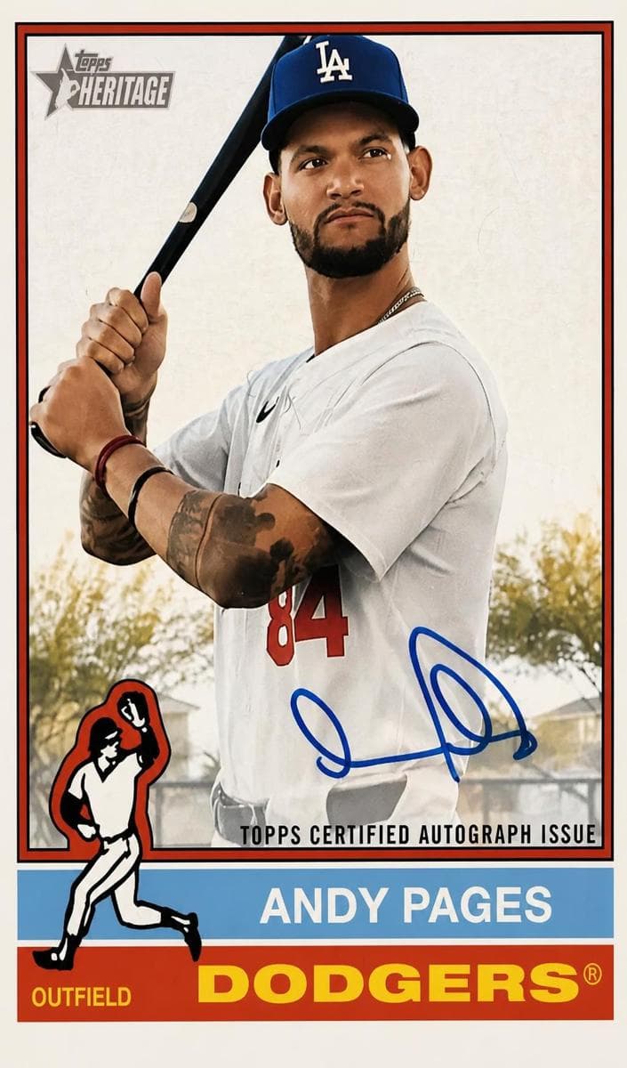 Andy Pages 2025 Topps Heritage auto card