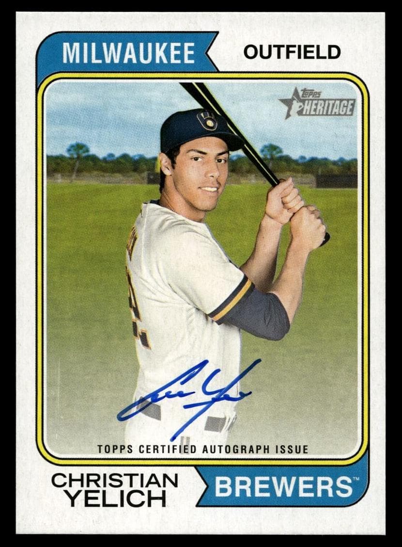 Christian Yelich 2023 topps Topps Heritage