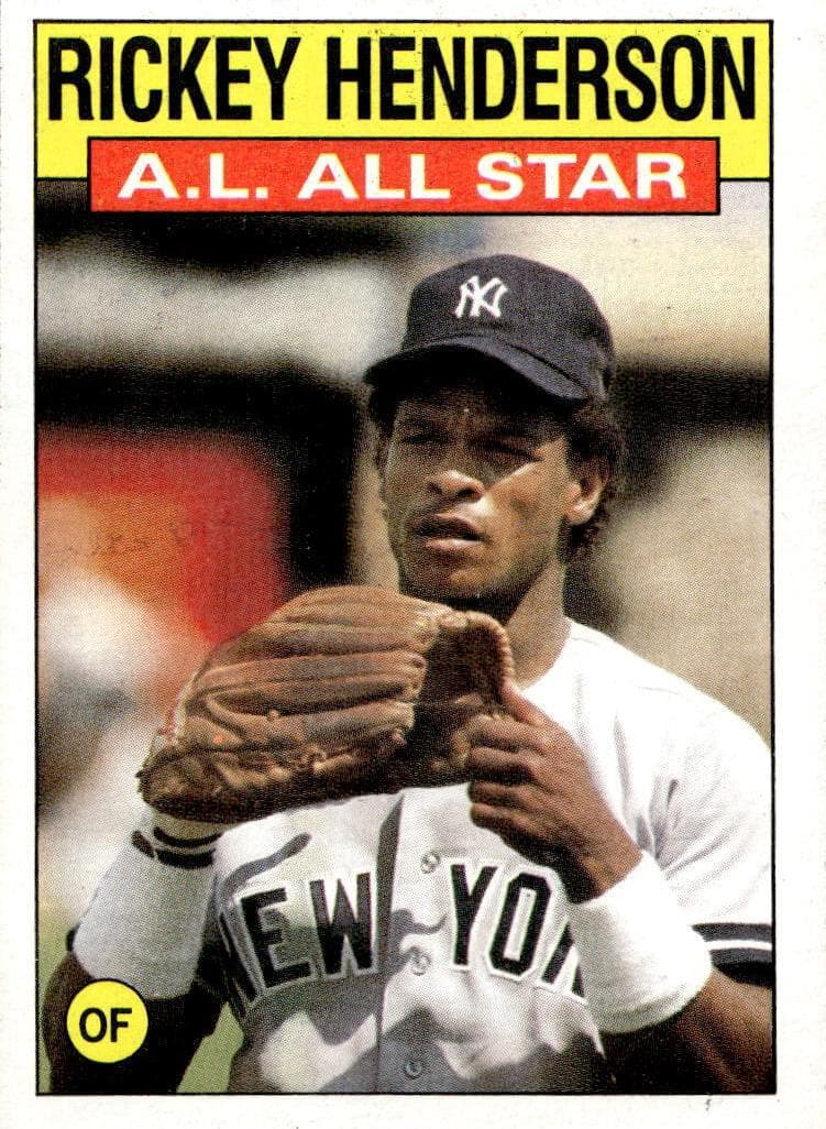 Rickey Henderson 1986 topps All-star