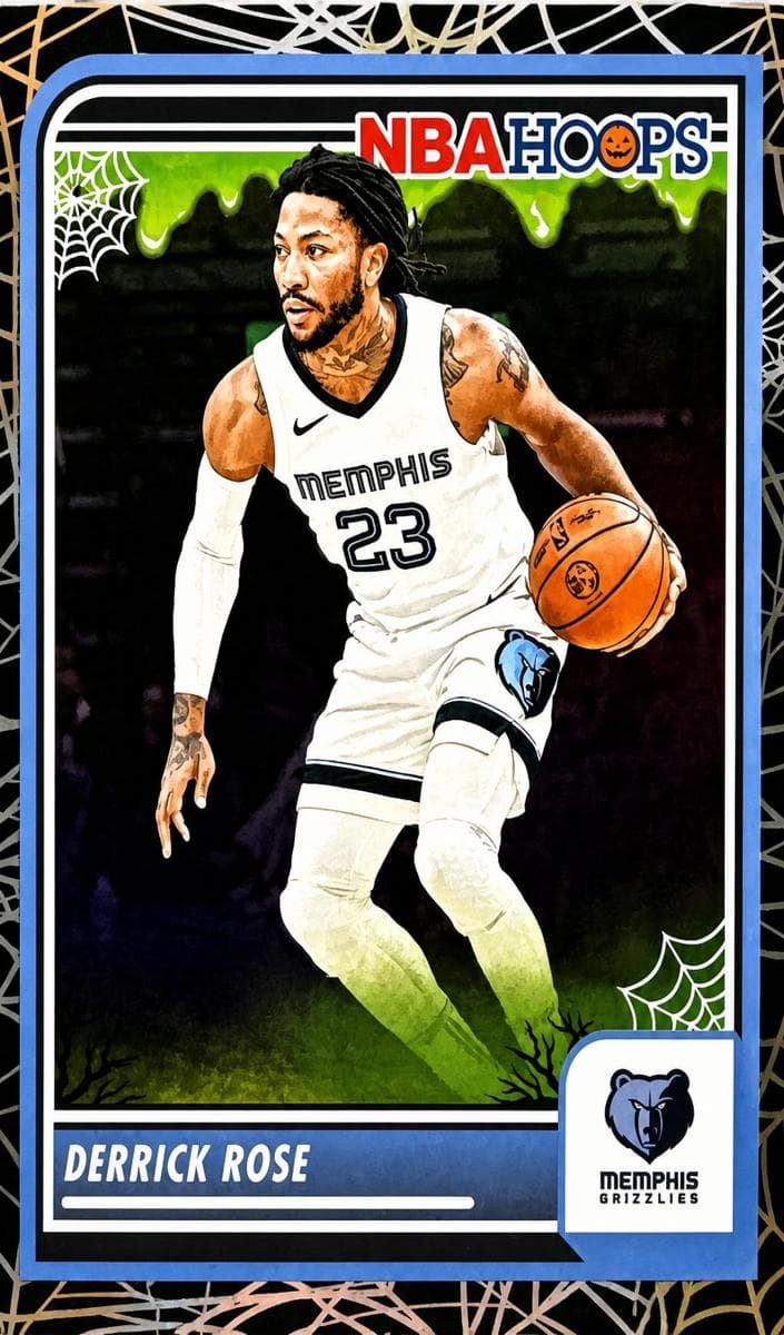 Derrick Rose 2023 panini Hoops Haunted Hoops