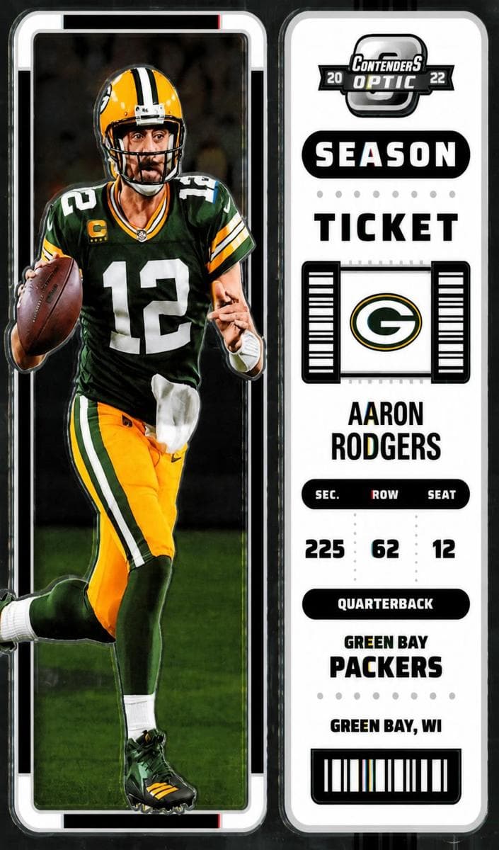Aaron Rodgers 2022 panini Panini Contenders Optic