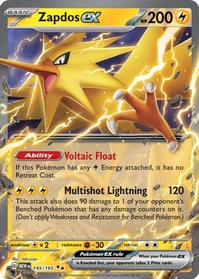 Zapdos EX trading card