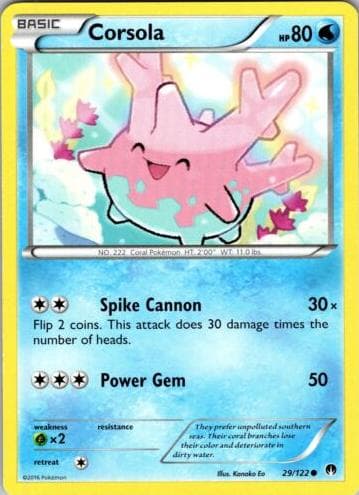 Corsola trading card