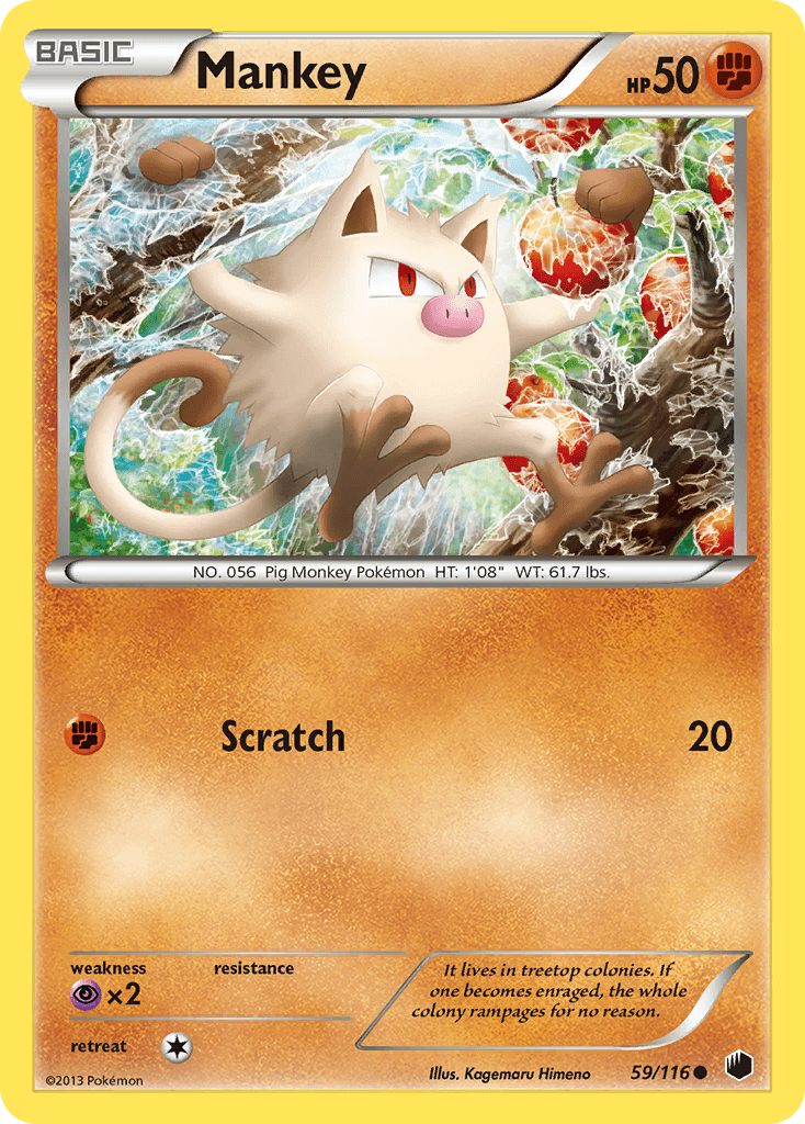 Mankey 2013 Pokemon Plasma Freeze