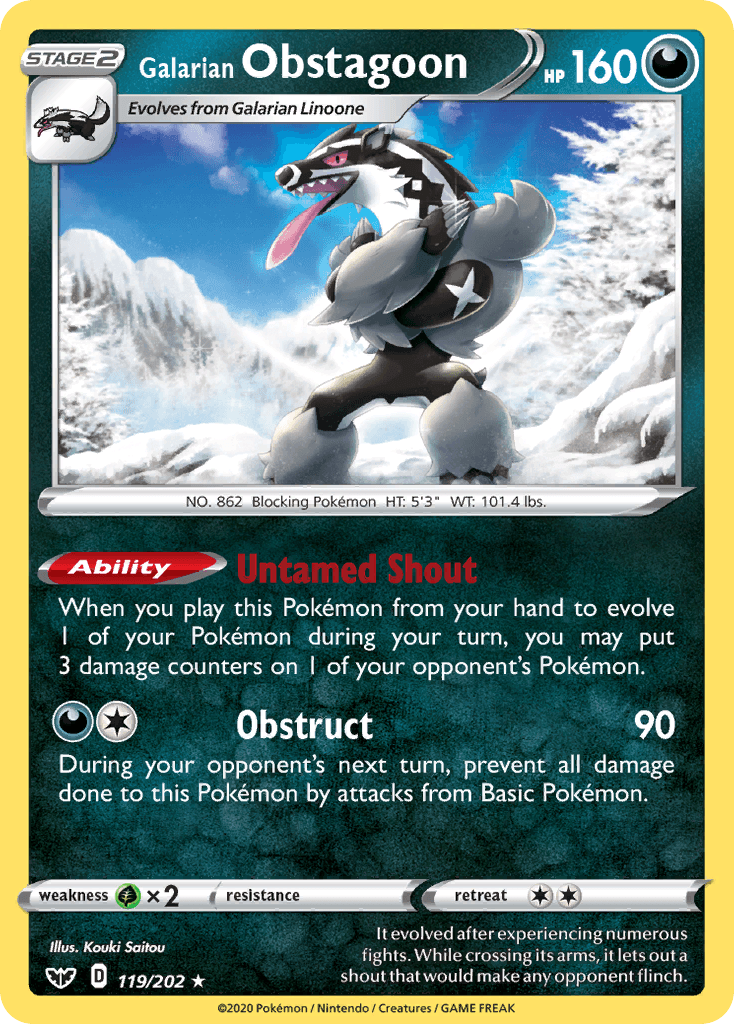 Galarian Obstagoon 2020 Pokemon Sword & Shield