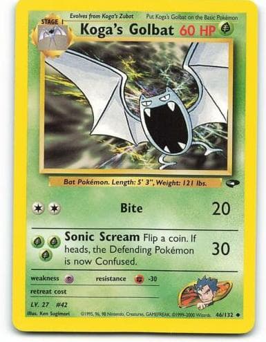 Koga's Golbat trading card