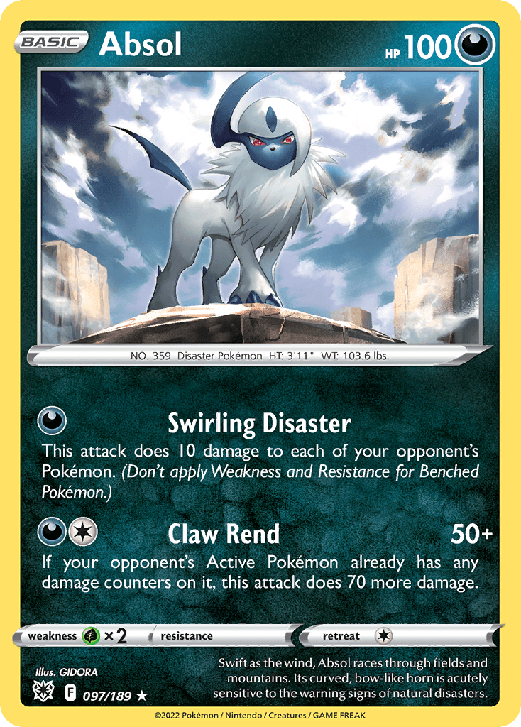 Absol 2022 Pokemon Astral Radiance Reverse Holo