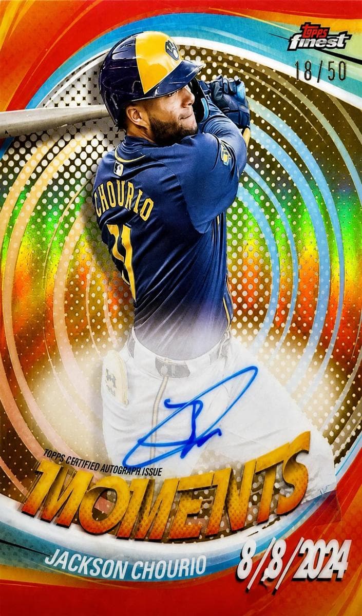Jackson Chourio 2025 Topps Finest auto card