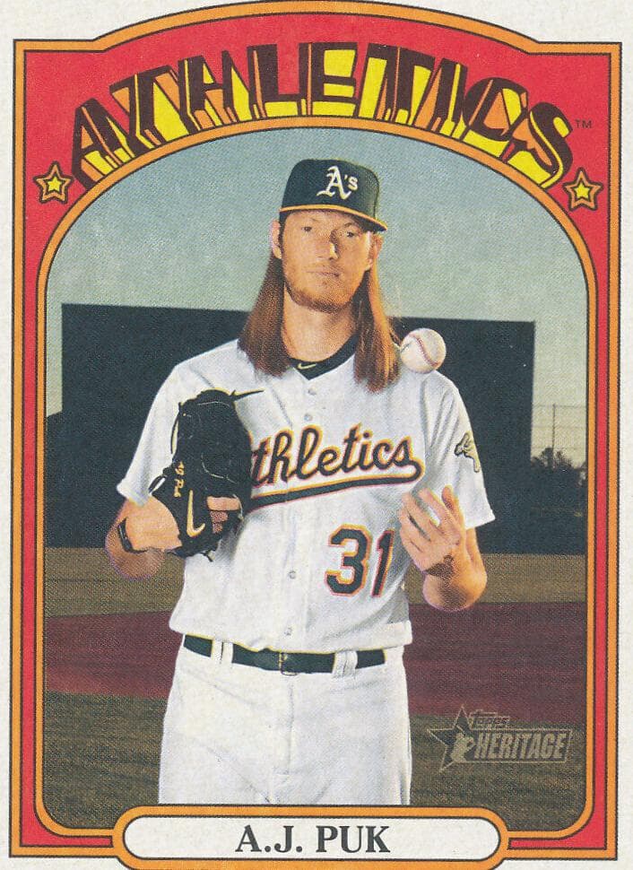 A.J. Puk 2021 topps Topps Heritage