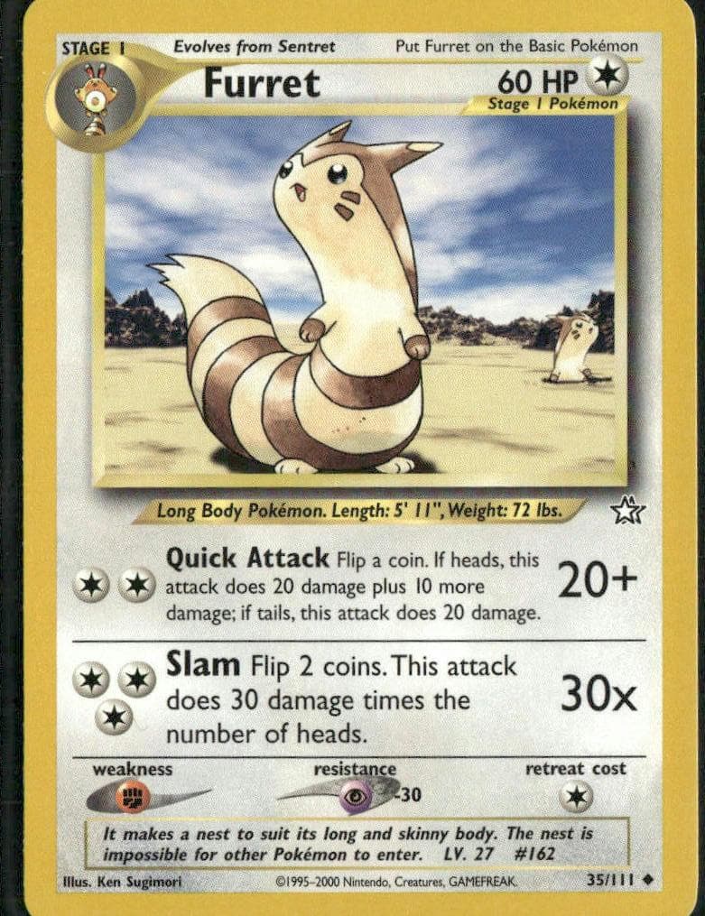 Furret trading card