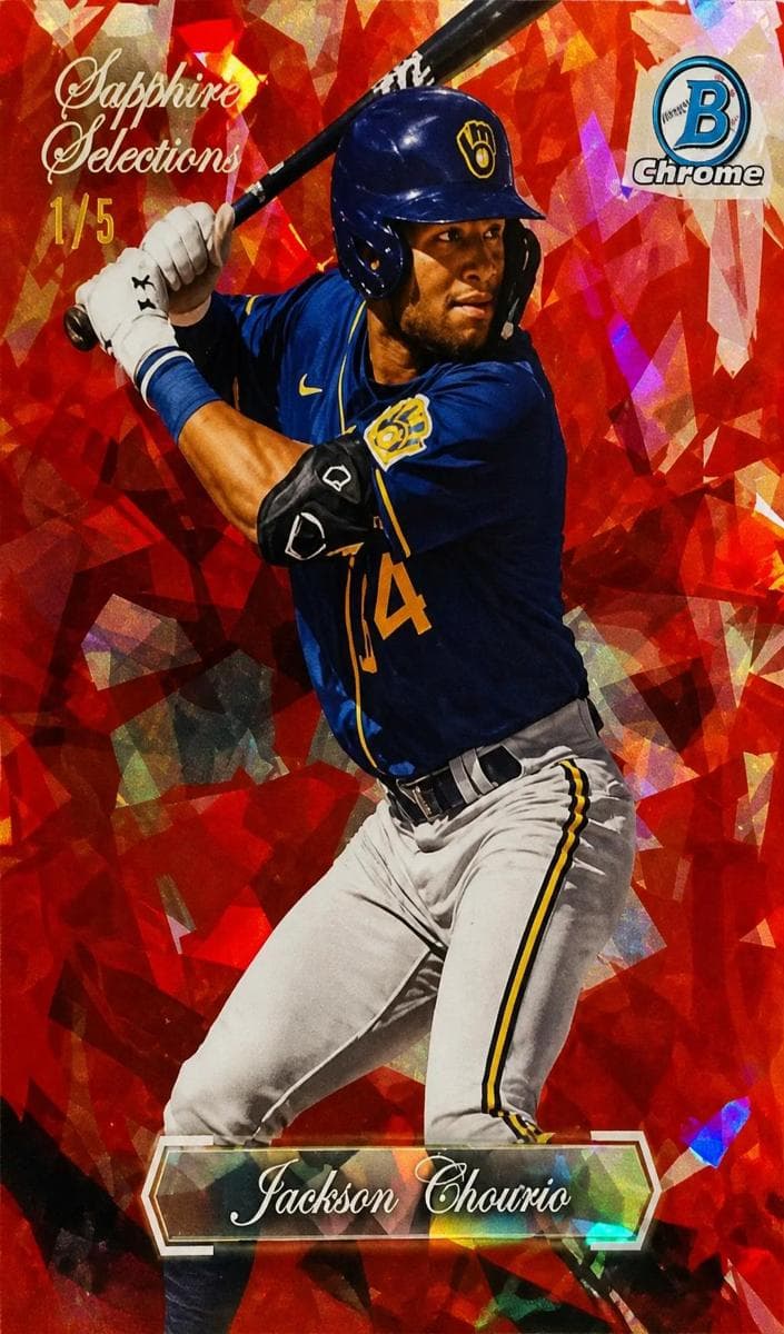 Jackson Chourio 2023 bowman Bowman Chrome Sapphire Edition
