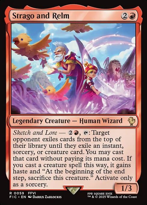 Strago and Relm 2025 Magic: The Gathering Final Fantasy Commander Extended Art