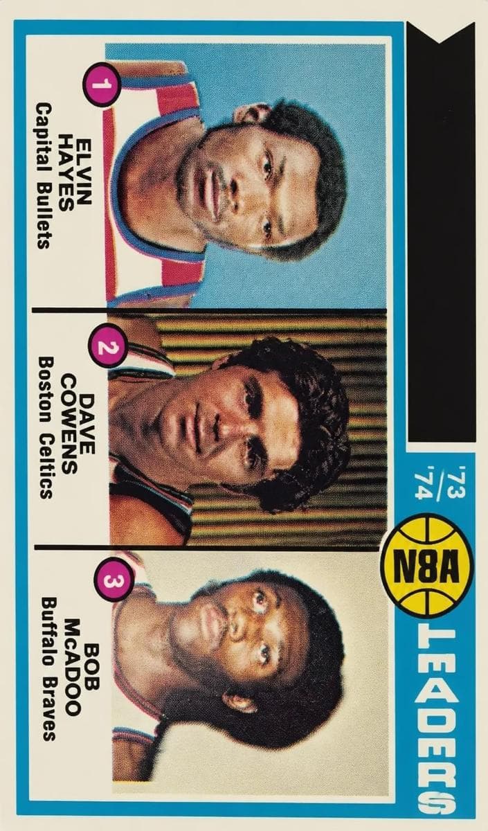 NBA '73-74 Rebound Leaders (Elvin Hayes / Dave Cowens / Bob McAdoo) 1974 topps Topps