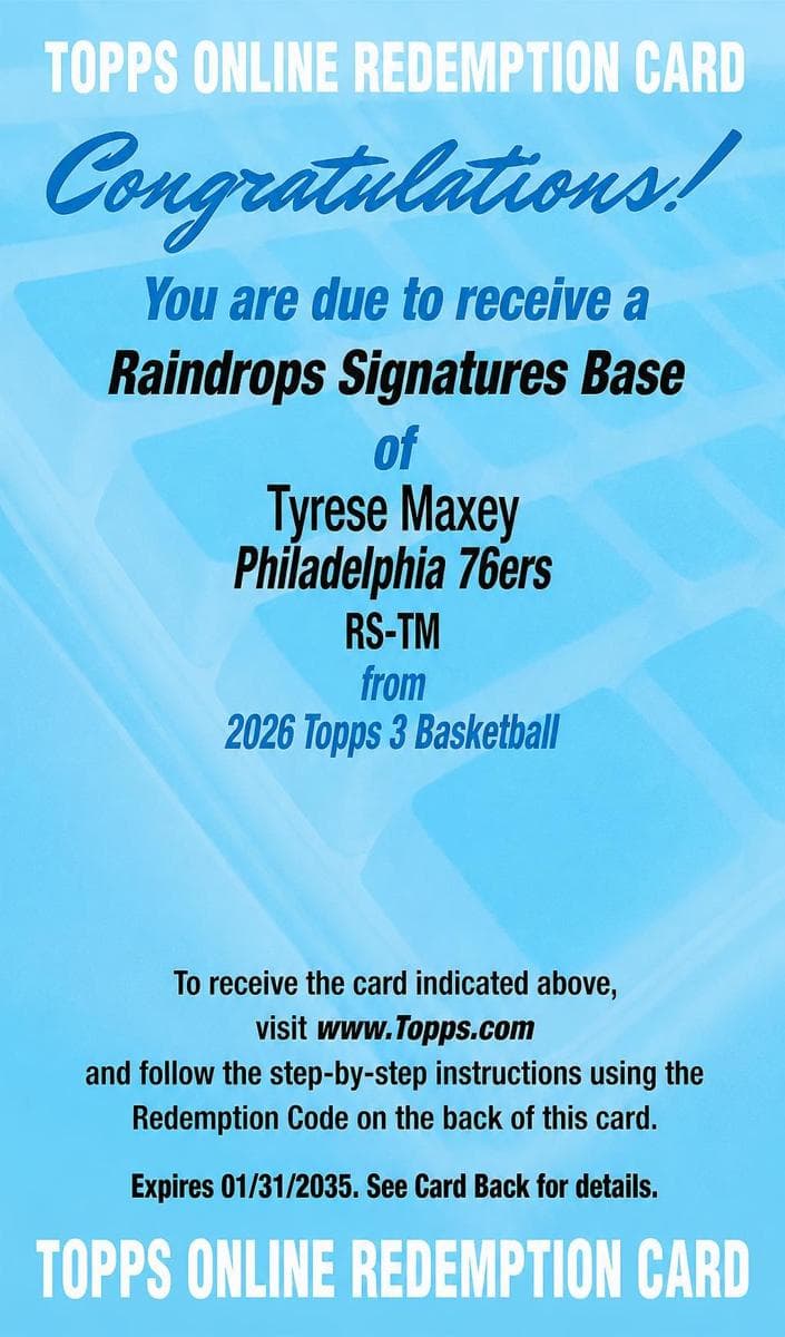 Tyrese Maxey 2025 topps Topps 3