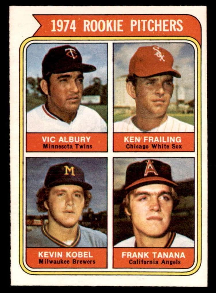1974 Rookie Pitchers (Vic Albury / Ken Frailing / Kevin Kobel / Frank Tanana) #605