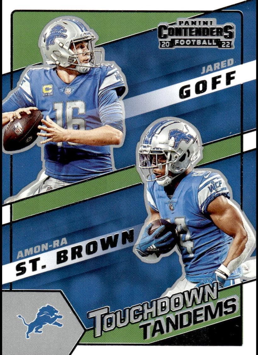 Amon-Ra St. Brown/Jared Goff trading card