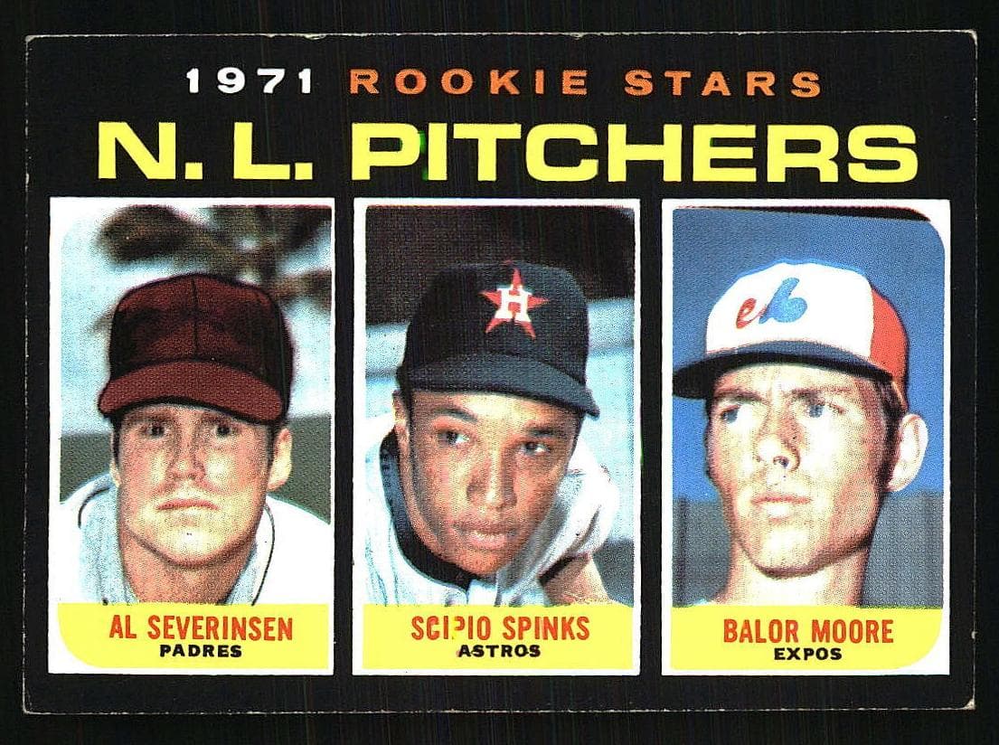 N.L. Pitchers 1971 Rookie Stars (Al Severinsen / Scipio Spinks / Balor Moore) #747