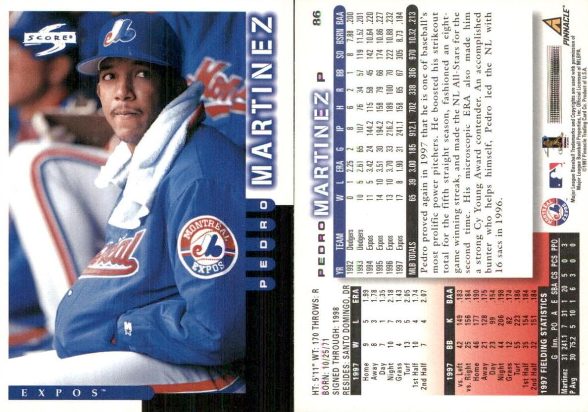 Pedro Martinez 1998 panini Score
