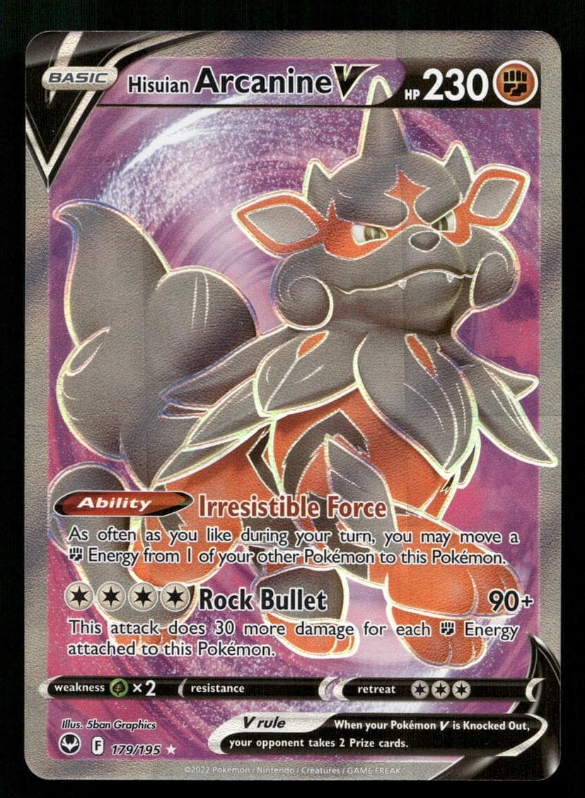 Hisuian Arcanine V trading card