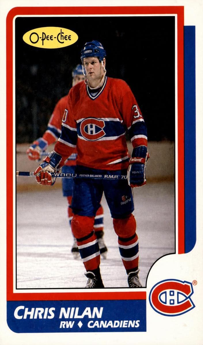 Chris Nilan 1986 topps O-Pee-Chee