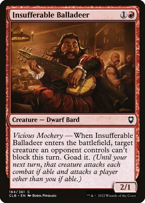 Insufferable Balladeer 2022 Magic: The Gathering Commander Legends: Battle for Baldur's Gate