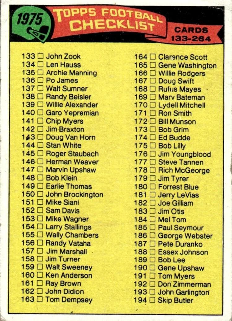 Checklist: 133-264 #251