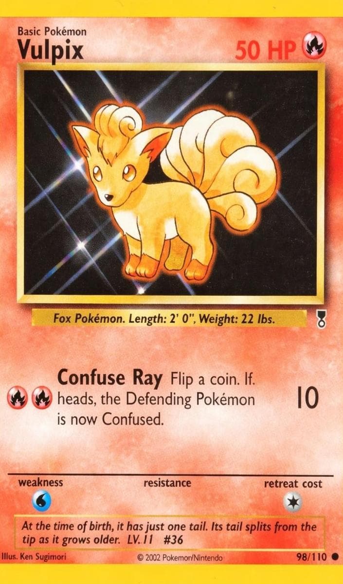 Vulpix trading card