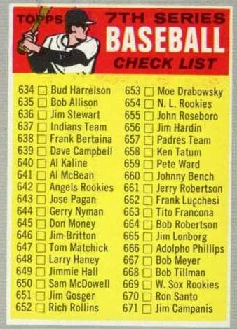 7th Series Checklist 634-720 1970 topps Topps