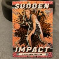 Victor Wembanyama 2023 topps Topps Chrome Sudden Impact - Blue Basketball Refractor