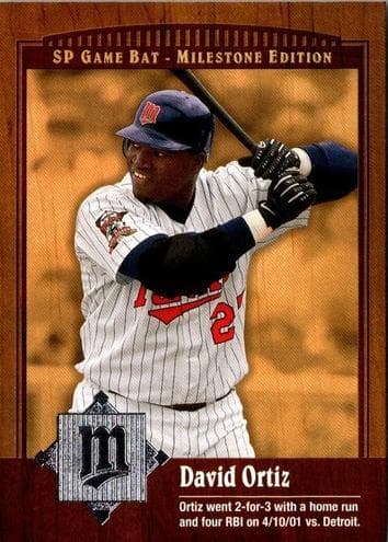 David Ortiz 2001 unknown SP Game Bat Milestone