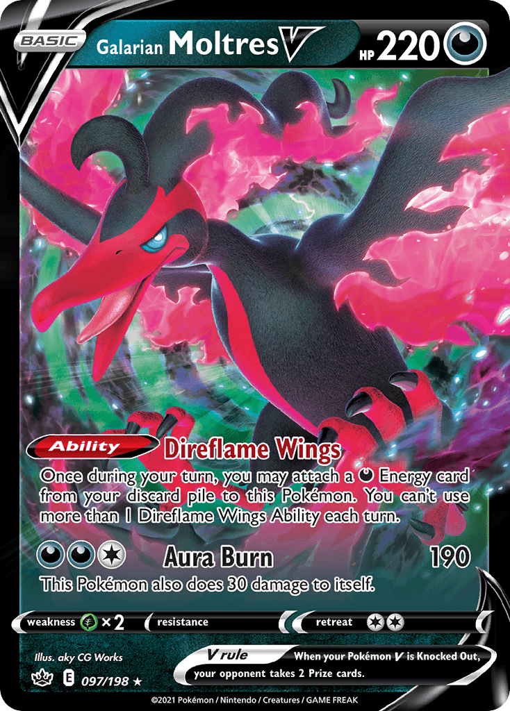 Galarian Moltres V 2021 Pokemon Chilling Reign