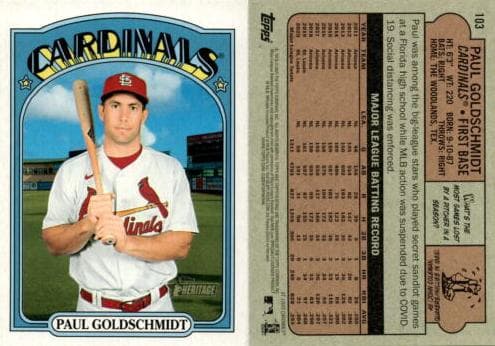Paul Goldschmidt 2021 topps Topps Heritage